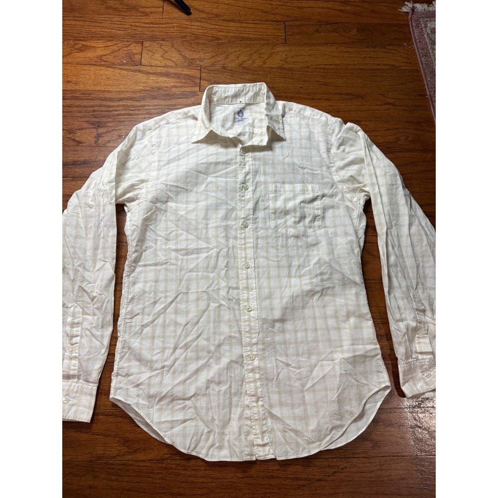 J.Crew Cream Tan Plaid Lightweight Cotton Button Down Shirt Small